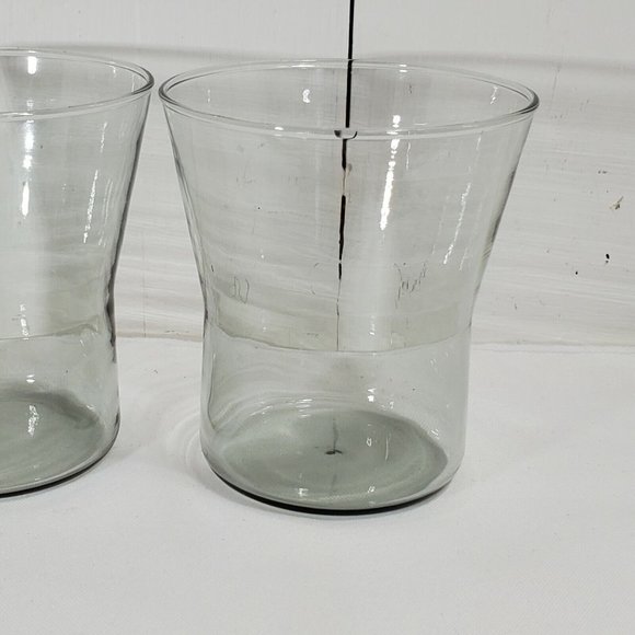 Corning Snap II Smoke Old Fashioned Whiskey Glasses 2pc fluted tulip handblown - Picture 6 of 9